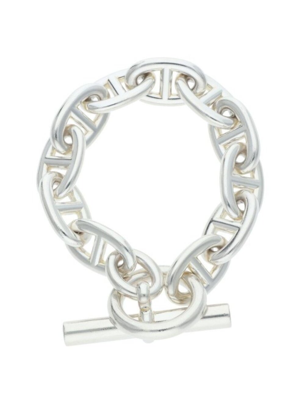 Hermes Chaine D'ancre Tgm Silver Bracelet